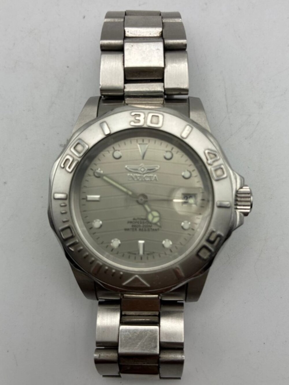 Invicta Mens Automatic Pro Diver Bevel All Stainless Steel 200M